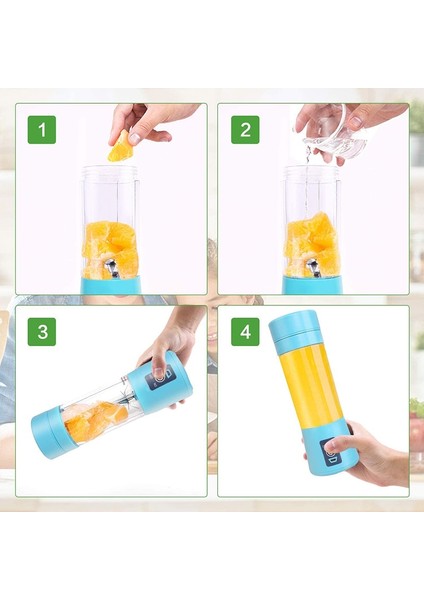 Mavi Şarj Edilebilir Taşınabilir Elektrikli Meyve Sıkacağı Blender El Smoothie Milkshake Makinesi Sebze Sıkacağı Suyu Karıştırma Mikseri (Yurt Dışından)
