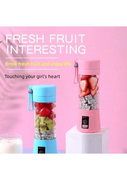 BLUE1300 6 Yapraklı Taşınabilir Blender Mini Blender Elektrikli Meyve Sıkacağı Taze Meyve Suyu Blender Smoothie Blender Şişesi Seyahat Mutfak (Yurt Dışından)
