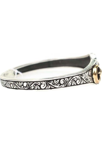 925 Ayar Gümüş ve Bronz Ay Yıldız Motifli Erkek Bilekliği modelleri