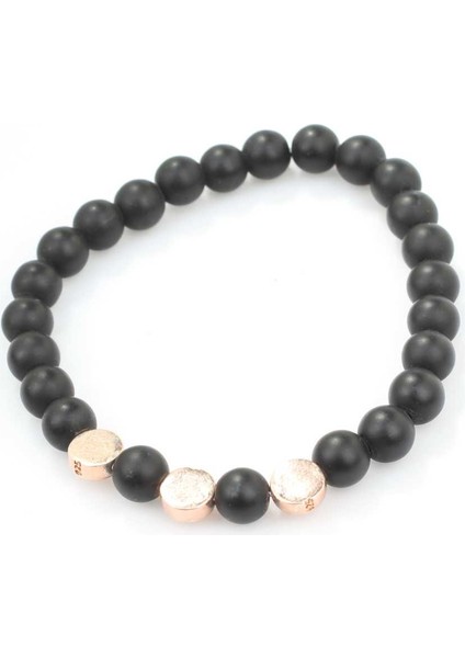 925 Ayar Gümüş Mat Oniks Taşlı Erkek Bilekliği fırsatları