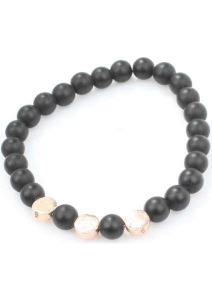 925 Ayar Gümüş Mat Oniks Taşlı Erkek Bilekliği indirimleri