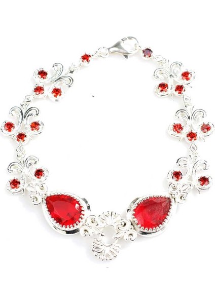 Kırmızı Yakut Taşlı Antik Bileklik