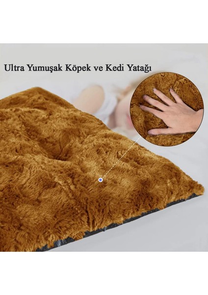 Peluş Kedi ve Köpek Yatağı Yer Minderi - Karışık Renk