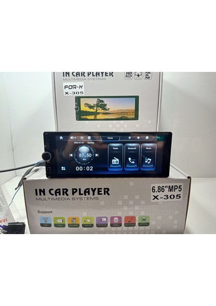 Ekranlı Teyp – 6,86″ Bluetooth, Usb, Aux, Sd Card – For-X X-305 – Park Kamerası