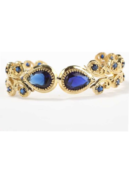 925 Ayar Gümüş Safir Taşlı Antik Bilezik indirimleri