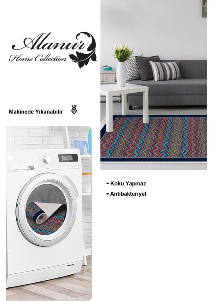 Dijital Salon Halısı Trend Keçe Kaymaz Taban Saçaklı Modern Angela Renkli modelleri