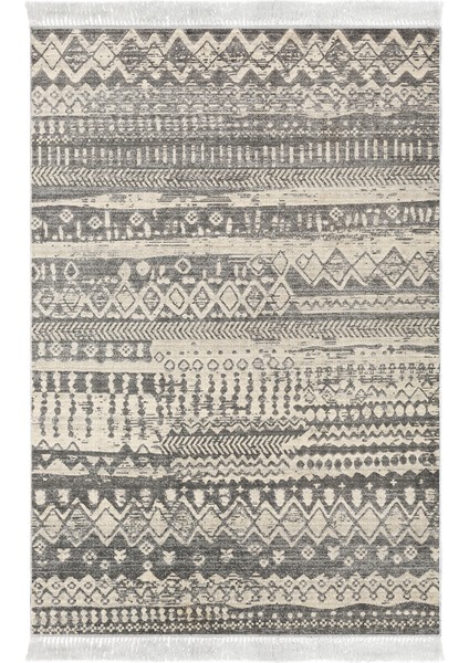 Dijital Salon Halısı Yıldız Deri Kaymaz Taban Saçaklı Iskandinav Ysabel Gri fiyatları