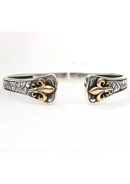 925 Ayar Gümüş ve Bronz Osmanlı Motifli Erkek Bilekliği modelleri