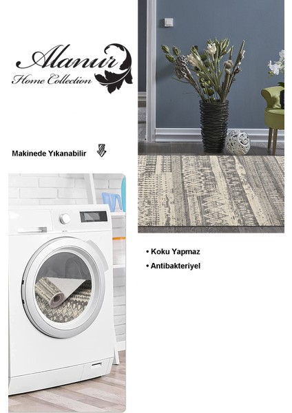 Dijital Salon Halısı Trend Keçe Kaymaz Taban Iskandinav Ysabel Gri modelleri