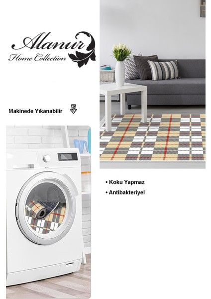 Dijital Salon Halısı Star Pamuk Kaymaz Taban Saçaklı Modern Lee Krem modelleri