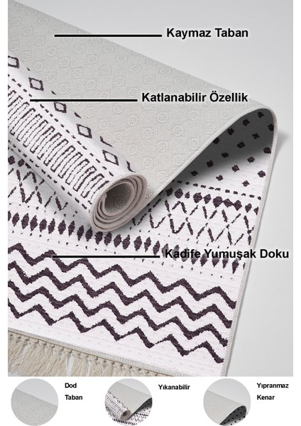 Dijital Salon Halısı Trend Keçe Kaymaz Taban Saçaklı Iskandinav Cade Fuşya indirimleri