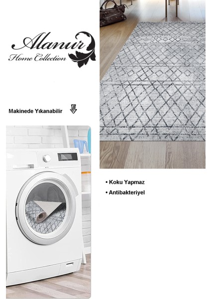 Dijital Salon Halısı Trend Keçe Kaymaz Taban Iskandinav Nydia Lacivert