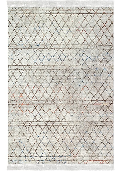 Dijital Salon Halısı Star Pamuk Kaymaz Taban Saçaklı Iskandinav Malu Bej fiyatları