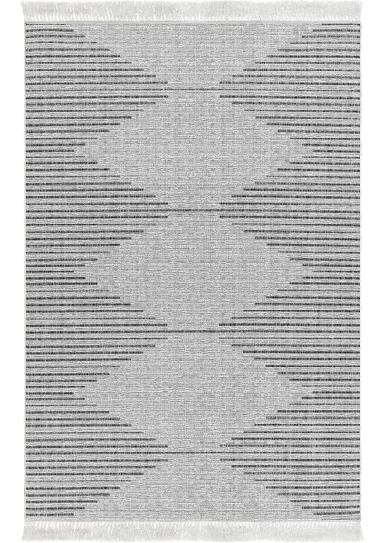 Dijital Salon Halısı Yıldız Deri Kaymaz Taban Saçaklı Iskandinav Kay Gri fiyatları