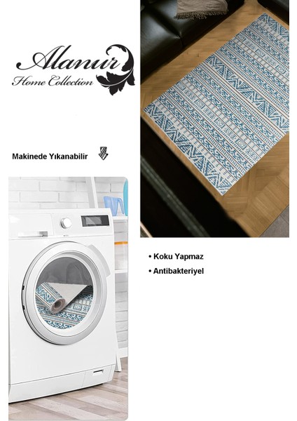 Dijital Salon Halısı Trend Keçe Kaymaz Taban Iskandinav Adelia Lacivert modelleri