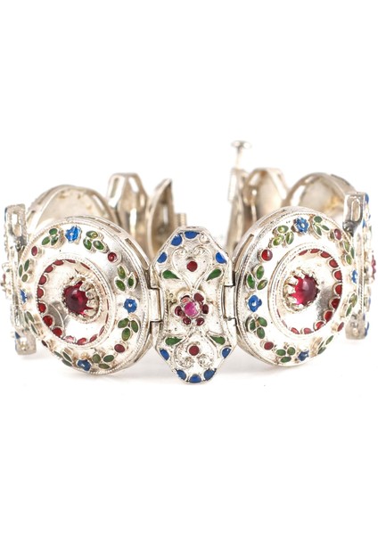 925 Ayar Gümüş Mineli Yuvarlak Paftalı Bileklik modelleri