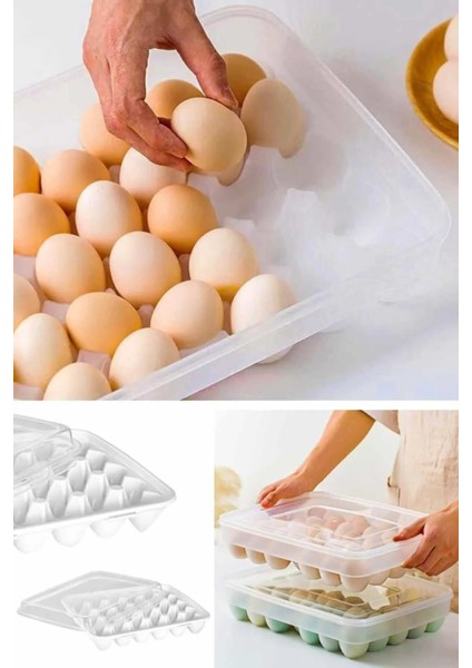 30 Yumurta Kapasiteli Yumurta Saklama Kabı -Kapaklı Pratik Yumurta Saklama Kutusu-Yumurta Organizeri
