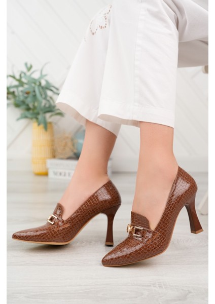 Heather Kadın Topuklu Ayakkabı Yüksek Topuklu V Tokalı Stiletto Abiye Ayakkabı fiyatları