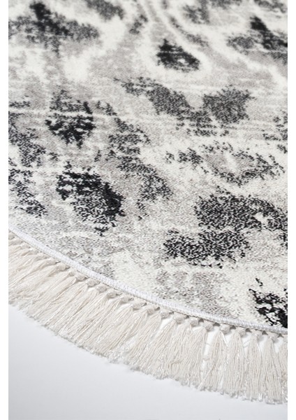 Dijital Mutfak Halısı Trend Keçe Kaymaz Taban Saçaklı Oval Iskandinav Annika Gri fırsatları