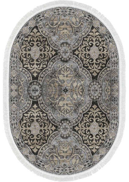 Dijital Mutfak Halısı Yıldız Deri Kaymaz Taban Saçaklı Oval Modern Osana Bej fiyatları