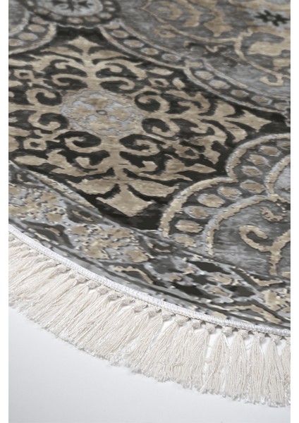 Dijital Mutfak Halısı Yıldız Deri Kaymaz Taban Saçaklı Oval Modern Osana Bej fırsatları