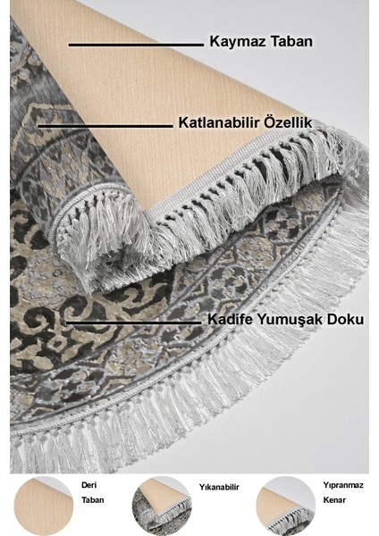 Dijital Mutfak Halısı Yıldız Deri Kaymaz Taban Saçaklı Oval Modern Osana Bej indirimleri