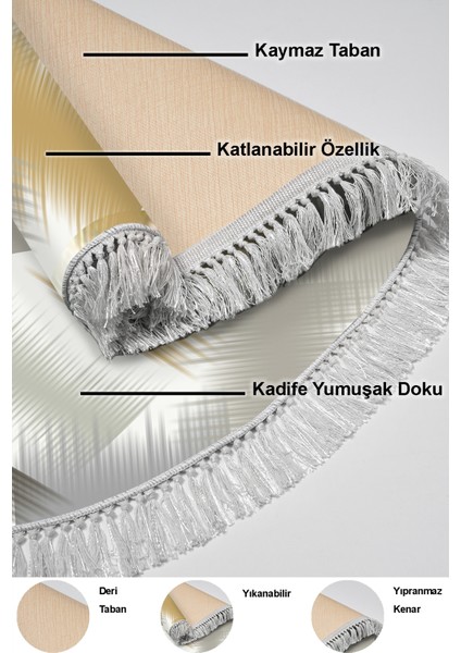 Dijital Mutfak Halısı Yıldız Deri Kaymaz Taban Saçaklı Oval Modern Cleo Krem indirimleri