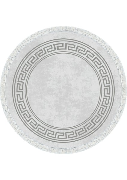 Dijital Mutfak Halısı Trend Keçe Kaymaz Taban Saçaklı Yuvarlak Modern Cassietta Gri fiyatları