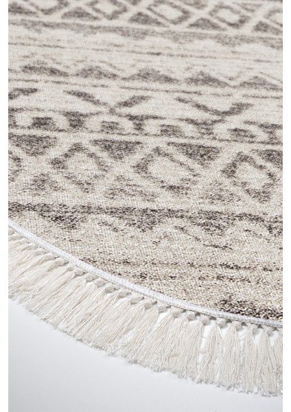 Dijital Mutfak Halısı Trend Keçe Kaymaz Taban Saçaklı Oval Iskandinav Mali Açık Kahve fırsatları