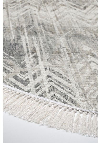 Dijital Mutfak Halısı Yıldız Deri Kaymaz Taban Saçaklı Yuvarlak Iskandinav Mel Gri fırsatları