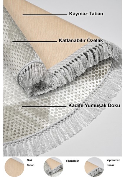 Dijital Mutfak Halısı Yıldız Deri Kaymaz Taban Saçaklı Oval Iskandinav Amaris Bej