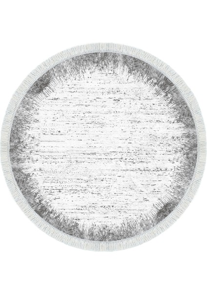 Dijital Mutfak Halısı Star Pamuk Kaymaz Taban Saçaklı Yuvarlak Modern Evelina Gri fiyatları