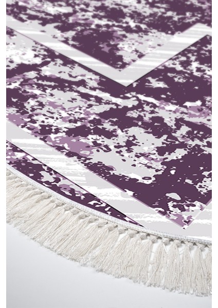 Dijital Mutfak Halısı Trend Keçe Kaymaz Taban Saçaklı Oval Iskandinav Roxanne Mor fırsatları