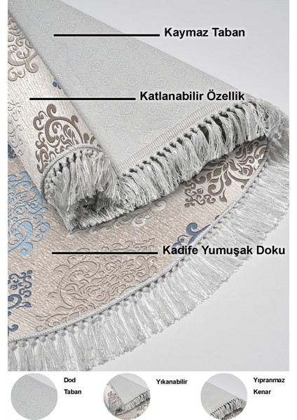 Dijital Mutfak Halısı Trend Keçe Kaymaz Taban Saçaklı Oval Modern Kye Bej indirimleri