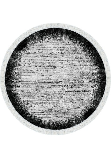 Dijital Mutfak Halısı Star Pamuk Kaymaz Taban Saçaklı Yuvarlak Modern Evelina Siyah fiyatları