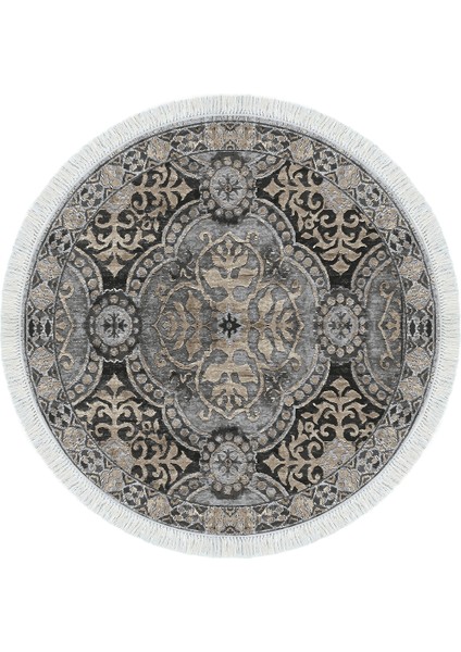 Dijital Mutfak Halısı Yıldız Deri Kaymaz Taban Saçaklı Yuvarlak Modern Osana Bej fiyatları