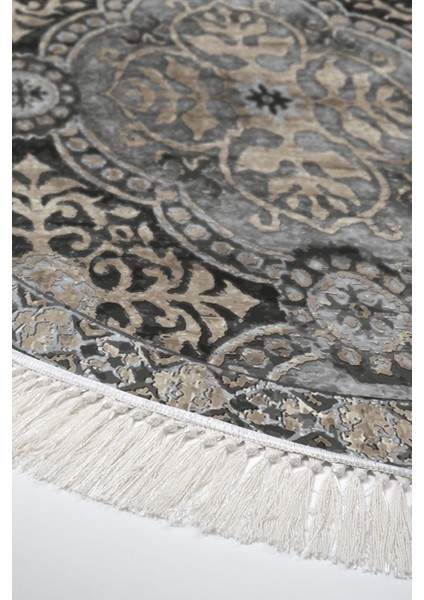 Dijital Mutfak Halısı Yıldız Deri Kaymaz Taban Saçaklı Yuvarlak Modern Osana Bej fırsatları