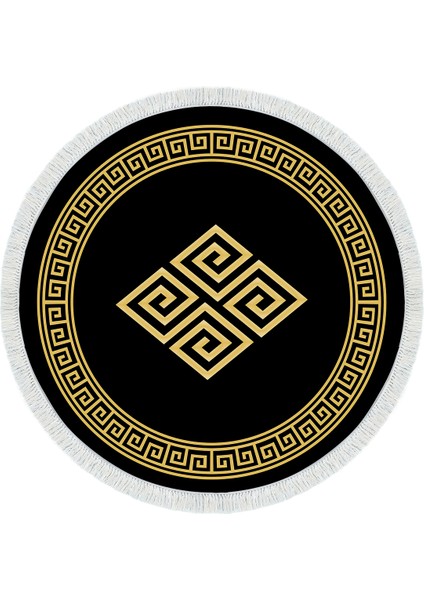 Dijital Mutfak Halısı Yıldız Deri Kaymaz Taban Saçaklı Yuvarlak Modern Kathryn Gold fiyatları