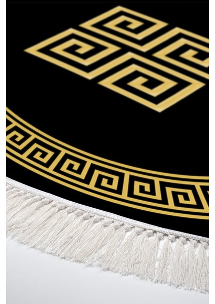 Dijital Mutfak Halısı Yıldız Deri Kaymaz Taban Saçaklı Yuvarlak Modern Kathryn Gold fırsatları