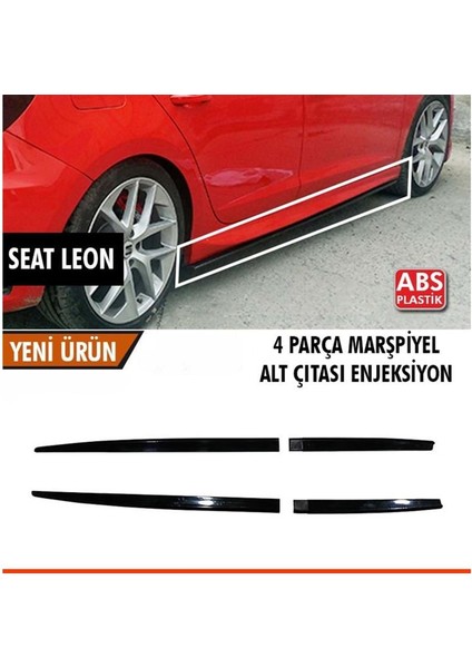 Seat Leon Mk3 Marşpiyel Çıtası Sağ Sol 4 Parça Abs 2012-2020 Arası