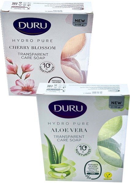 Hydro Pure Aloe Vera ve Sakura Çiçeği Şeffaf Bakım Sabunu 2'li