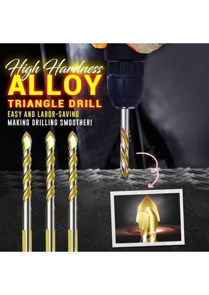 Altın 8mm, Üçgen Matkap Ucu Yüksek Sertlik Alaşımlı Üçgen Bit Ahşap Tuğla Seramik Karo Cam Beton Elektrikli El Matkap Tezgah Sondajı Için (Yurt Dışından) fiyatları