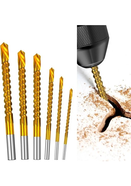 8mm Titanyum Kaplama Ağaç Işleme Güç Aracı Matkap 6 Adet Set Yüksek Hız Çelik Büküm Testere Dişi Matkap 3mm/4mm/5mm/6mm/6.5mm/8mm (Yurt Dışından) fiyatları