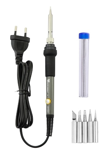 Gri Set-2 110V Us Plug 60W/80W Dijital Elektrikli Havya Kiti Ayarlanabilir Sıcaklık Mini Kolu Isı Kalem Kaynak Aracı Seramik Isıtıcı Demir Ipuçları (Yurt Dışından)