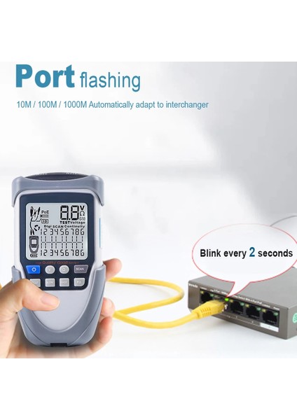ET613 El Tipi Ağ Kablosu Test Cihazı LCD Geniş Ekran Dijital Tel Izleyiciler Süreklilik Gerilim Polarite Kontrolü Poe Testi (Yurt Dışından) fırsatları
