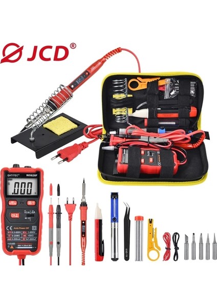 Mor 220V 80W,AB, Kaynak Uçlu Jcd Havya Seti Dijital Multimetreli 80W 220V/110V Ayarlanabilir Sıcaklık Lehimleme Istasyonu Kaynak Onarım Araçları 908S (Yurt Dışından)