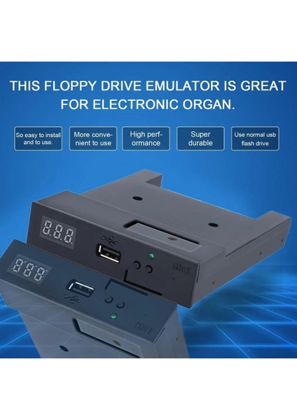 Siyah Siyah SFR1M44-U100K 5 V 3.5 1.44 MB 1000 Disket Sürücü USB Emülatörüne Simülasyon Basit Fiş Müzik Klavyesi Için (Yurt Dışından)