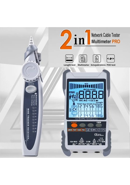 7 Adet Kimlik Haritalama Aracı ET618PRO 2 In 1 Ağ Kablosu Test Cihazı Poe Test Kablosu Kısa Açık Devre Ölçü Hassasiyeti Takip Cihazı 600M Uzunluk Kablo Haritası Test Cihazı (Yurt Dışından) indirimleri