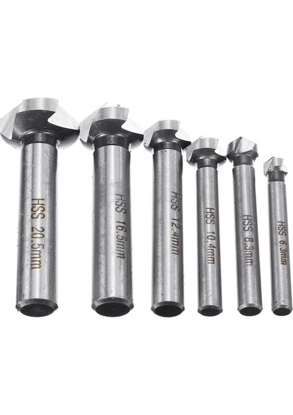 6 Adet Kutu ile Şerit 6 Adet 6.3-20.5mm Pah Kırma Uçlu Freze 3 Flüt Yuvarlak Sap 90 Derece Hss Havşa Çapak Alma Konik Matkap Ucu (Yurt Dışından)