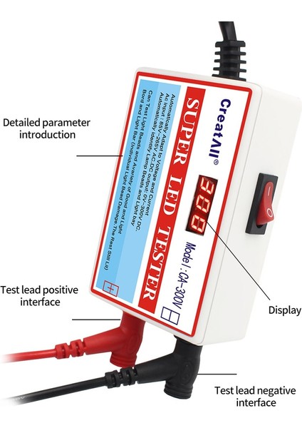 Tip 1 Ab Tak CA-300V LED Lamba Yuvası Işık Çubuğu Tv Arka Işık Test Cihazı LED Şeritler Boncuk Lamba Kurulu Test Aracı Kapasite Diyot Gerilim Testi (Yurt Dışından) modelleri